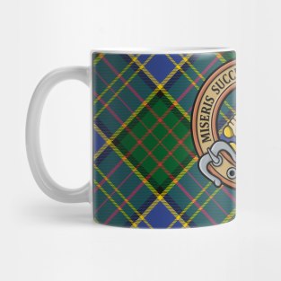 Clan MacMillan Crest over Hunting Tartan Mug